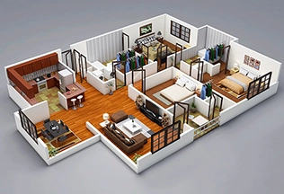 Render 3D floor plans in NYC to help buyers understand layout,flow,space in real estate properties