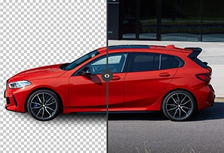 Professional car background removal service to enhance vehicle photos for websites and catalogs